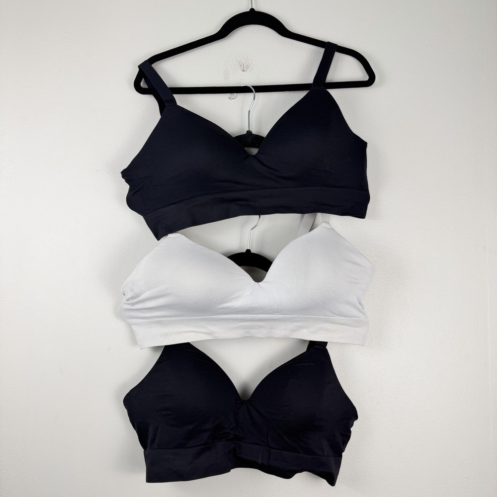 Truekind Comfort Wireless Shaping Bra Black / White XL Shapermint Lot of 3